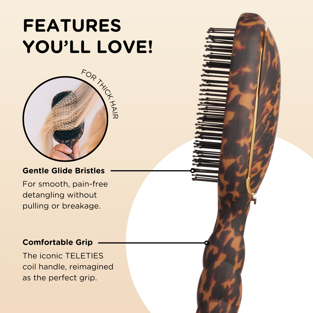 TORTOISE DETANGLER HAIR BRUSH FOR THICK HAIR