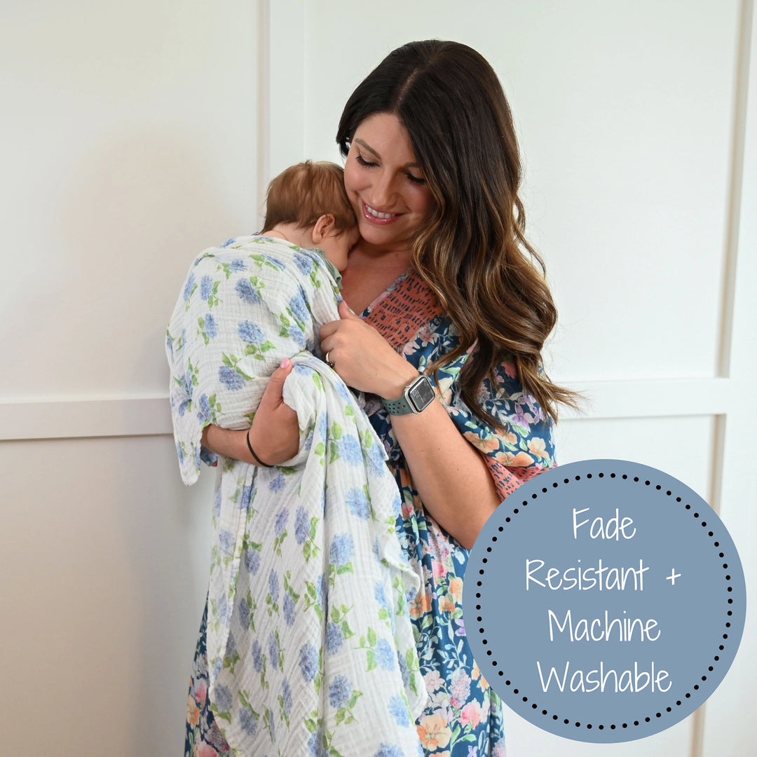 YOU HAD ME AT HYDRANGEA SWADDLE BLANKET