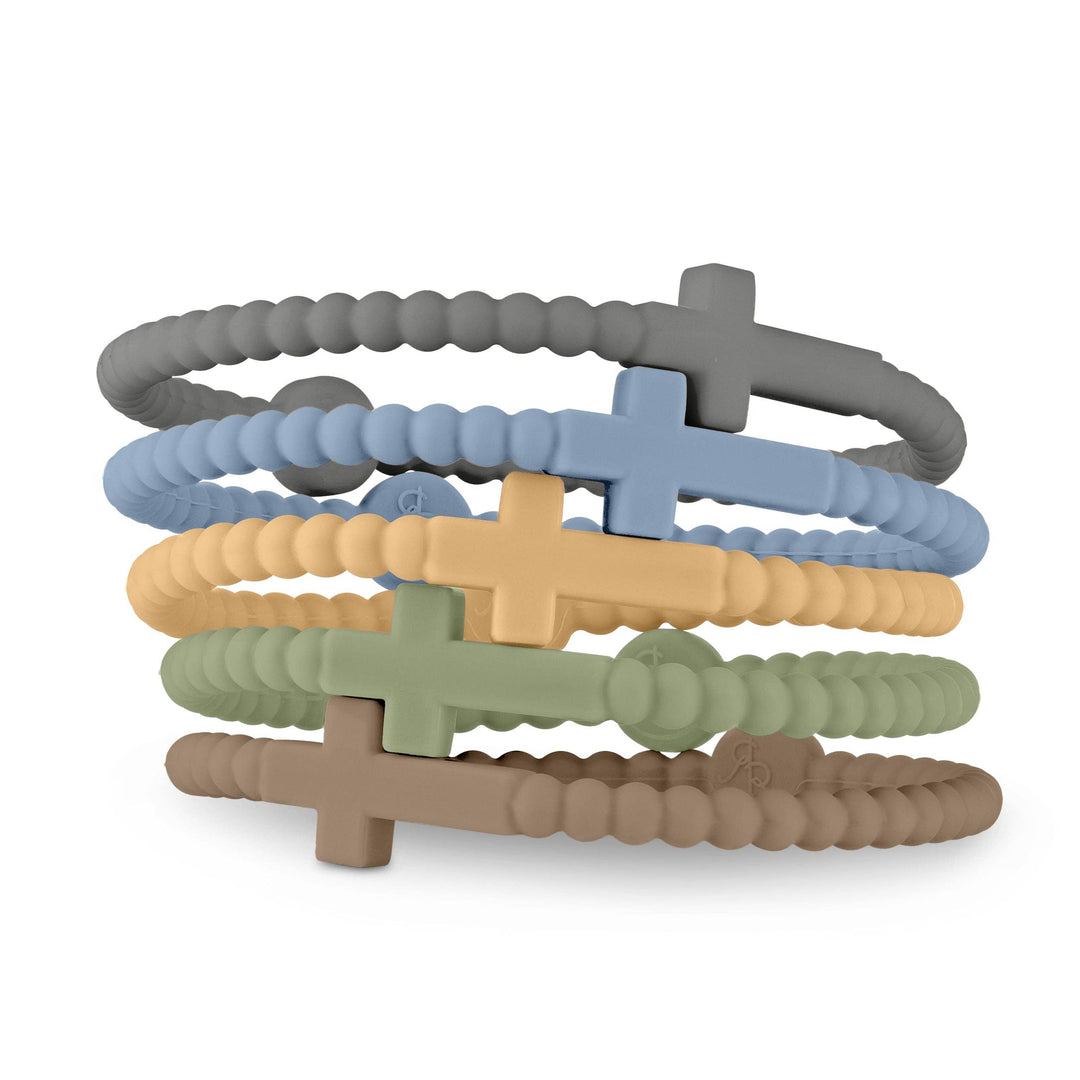 Drift set of five silicone cross bracelets