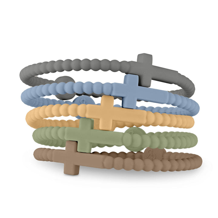 Drift set of five silicone cross bracelets