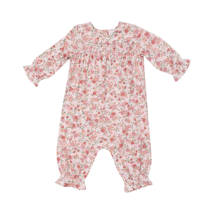 PRETTY PINK CALICO SMOCKED ROMPER