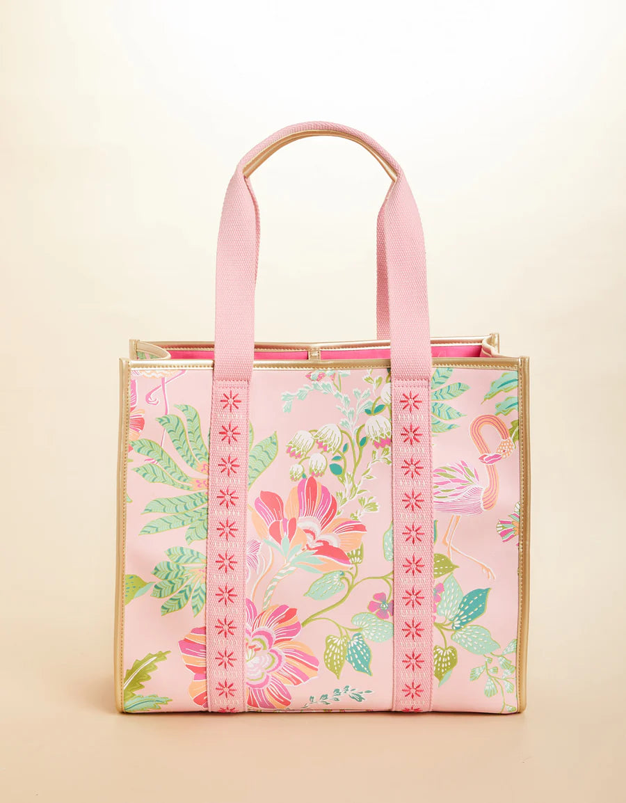 FLAMINGO PINEAPPLE BOAT TOTE