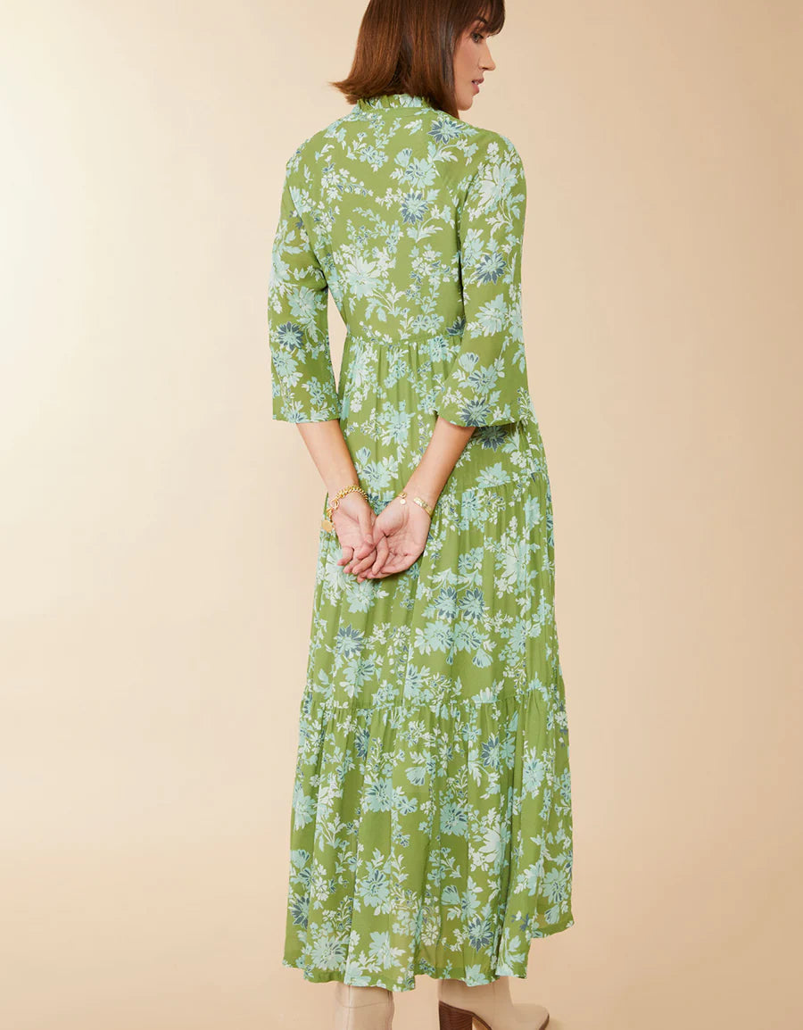 SPARTINA: MAISIE MIDI DRESS | MYSTIC MOSS DAHLIA GREEN