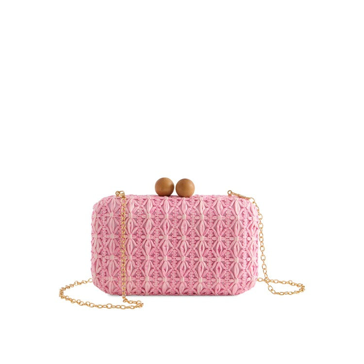 Pink Sydney Minaudière – Elegant Pink Clutch Bag for Vacation and Special Occasions | Walker Boutique