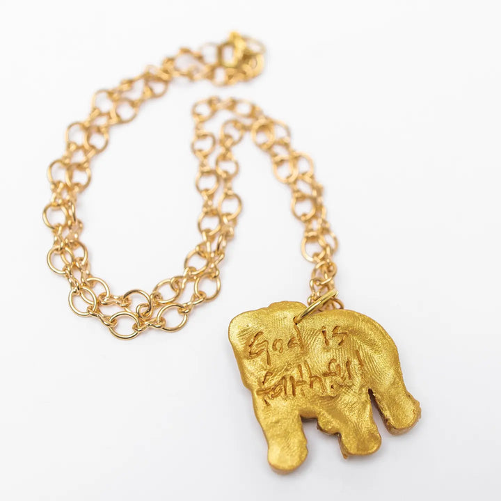 GOLD BULLDOG FIGURE 8 CHAIN NECKLACE