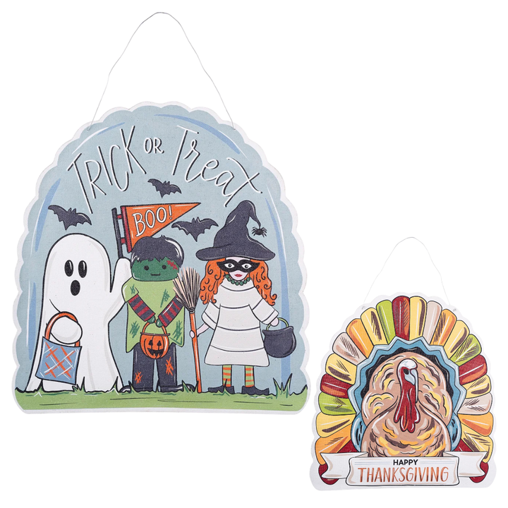 TRICK OR TREATERS/TURKEY REVERSIBLE BURLEE