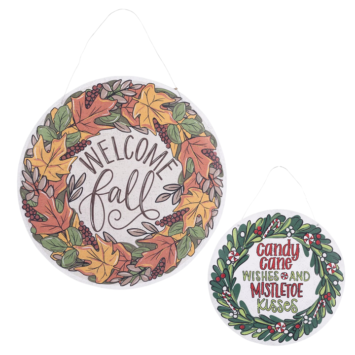 CANDY CANE WISHES/FALL LEAVES BURLEE