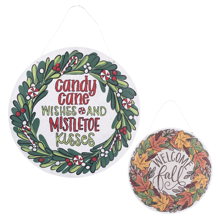 CANDY CANE WISHES/FALL LEAVES BURLEE