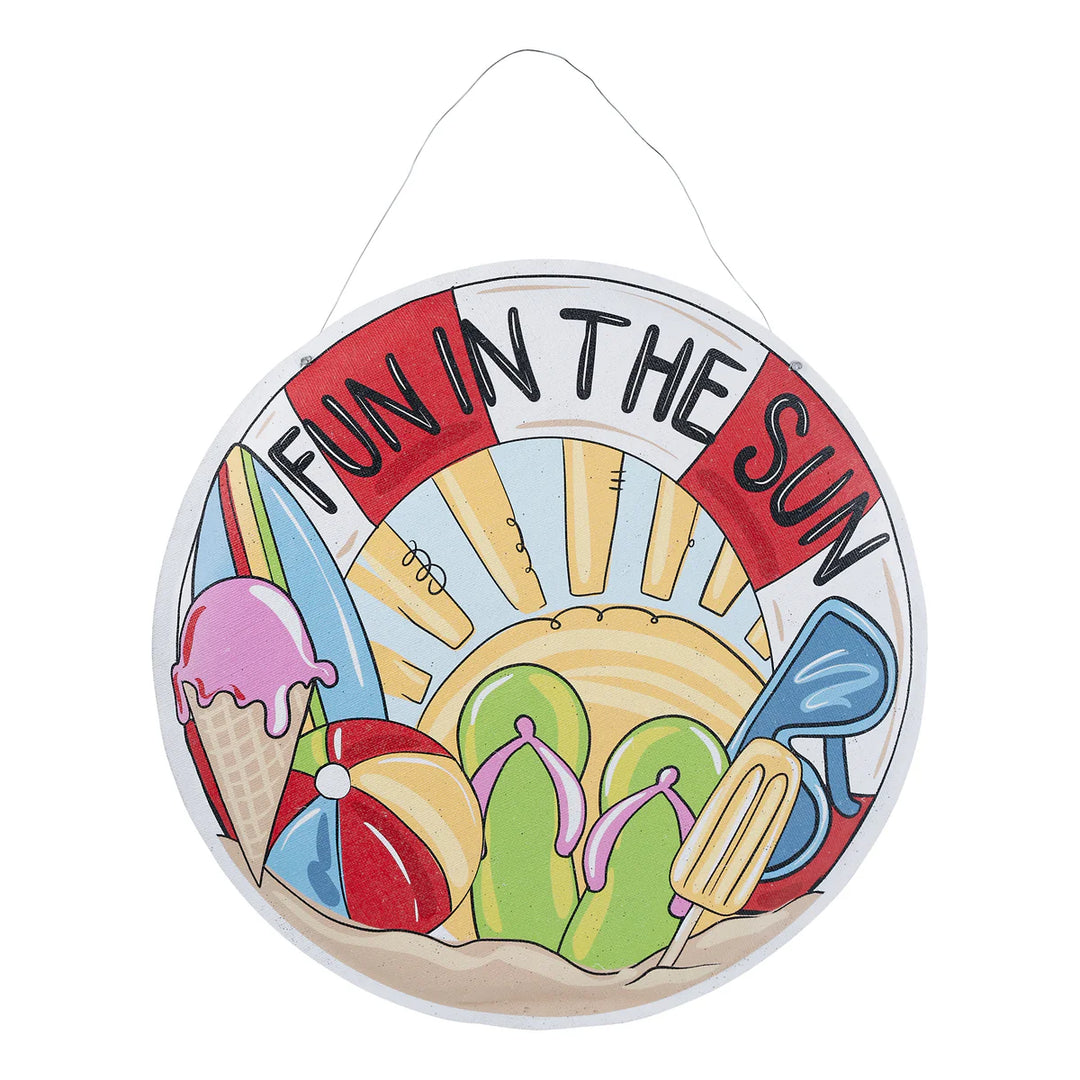 HAPPY EASTER/FUN IN THE SUN REVERSIBLE BURLEE DOOR HANGER