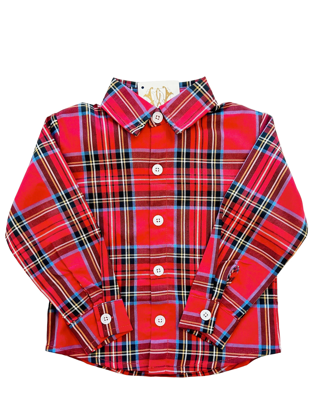 Boys Tartan Plaid Button Down Shirt – Classic Holiday Plaid Dress Shirt for Boys | Walker Boutique
