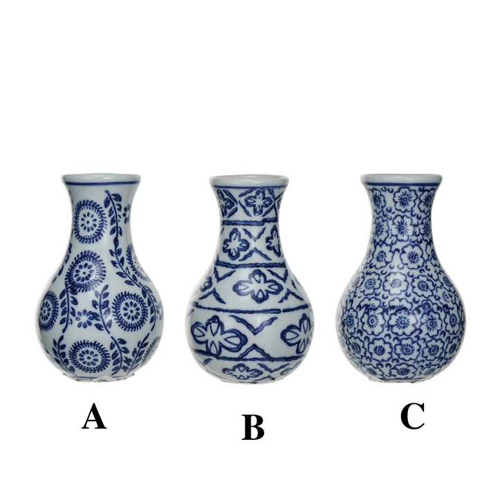 ceramic blue and white vases
three styles