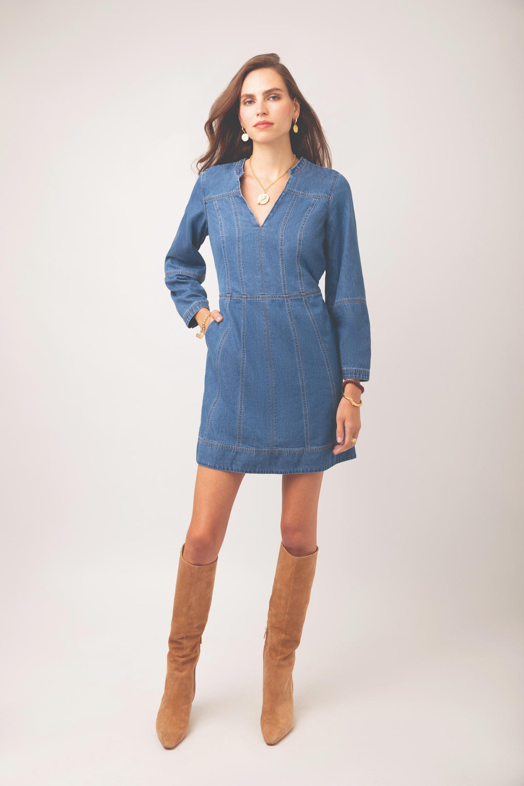 MISTY LAGOON WASH JODIE DENIM DRESS