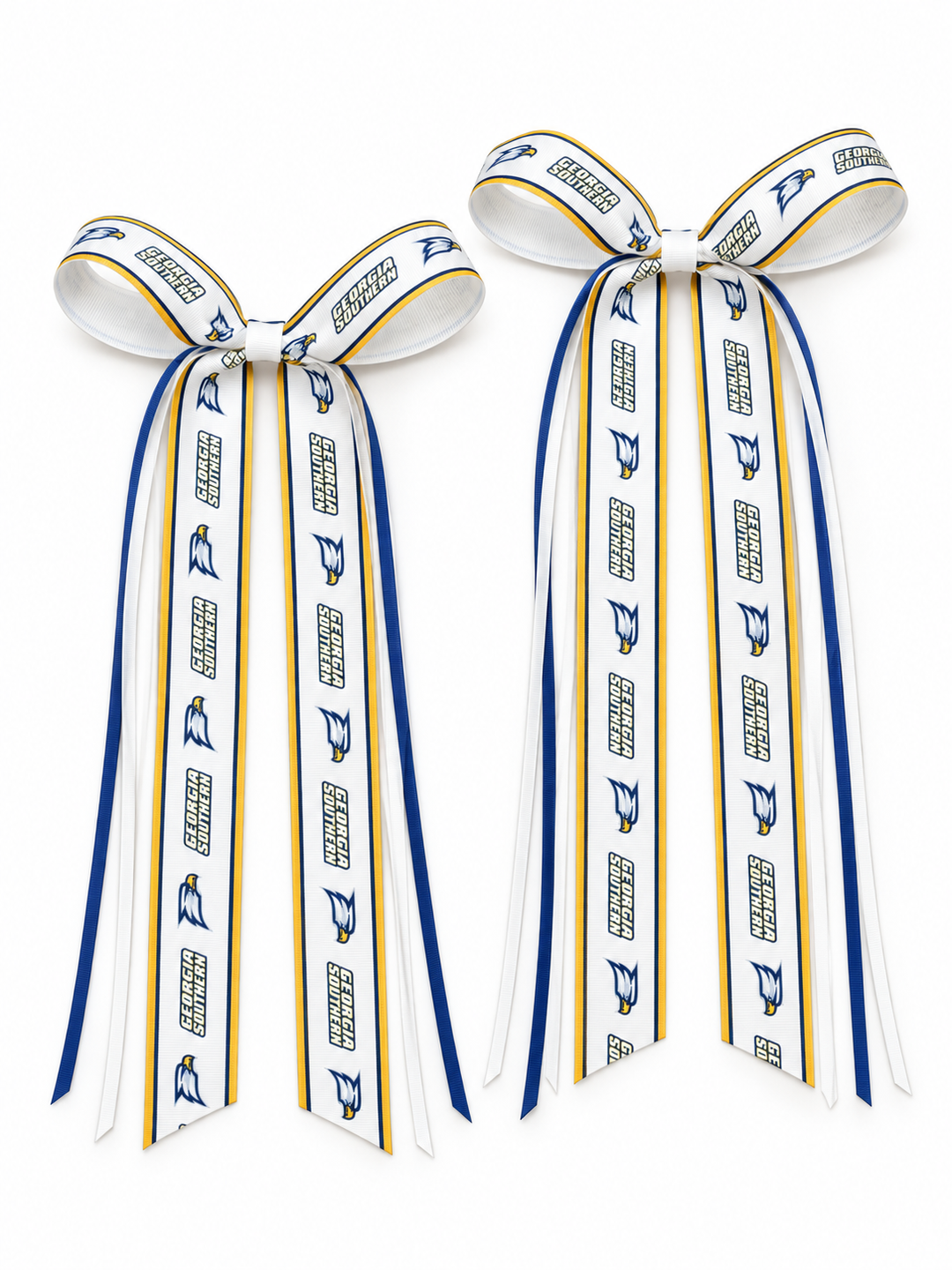 PAIR OF GEORGIA SOUTHERN LOGO BOOT BOWS
