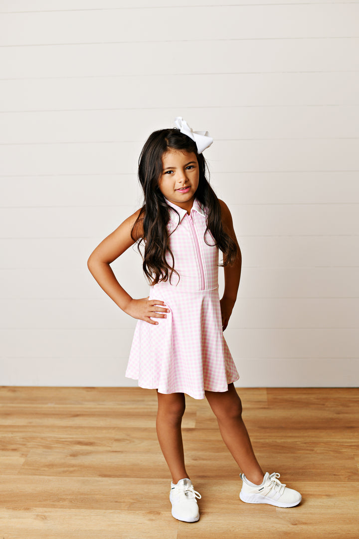 PINK GINGHAM TENNIS DRESS