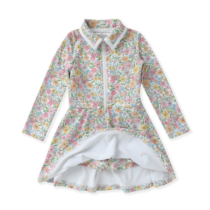 BOHO FLORAL LONG SLEEVE TENNIS DRESS
