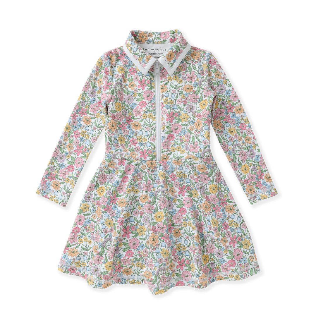 BOHO FLORAL LONG SLEEVE TENNIS DRESS