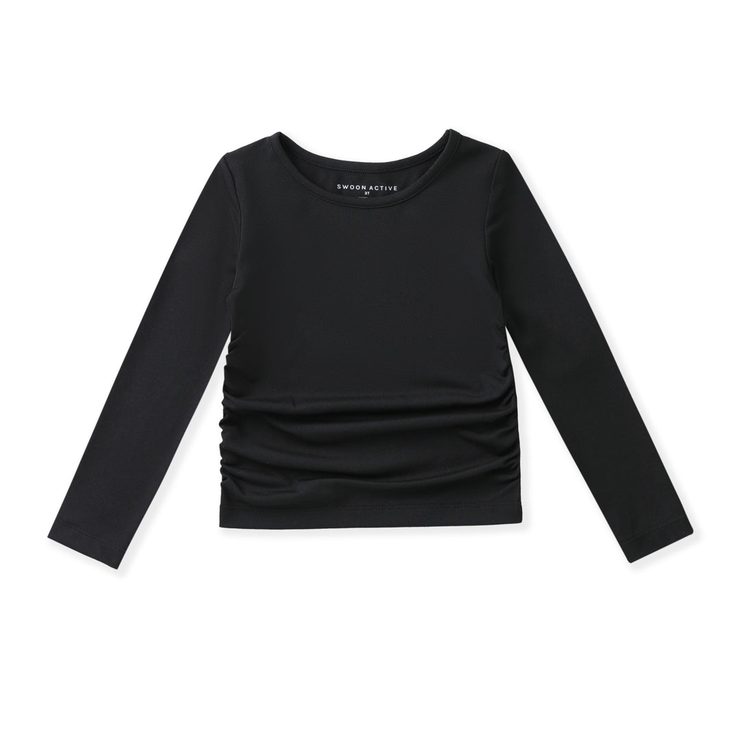 BLACK RUCHED TOP