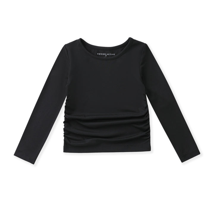 BLACK RUCHED TOP