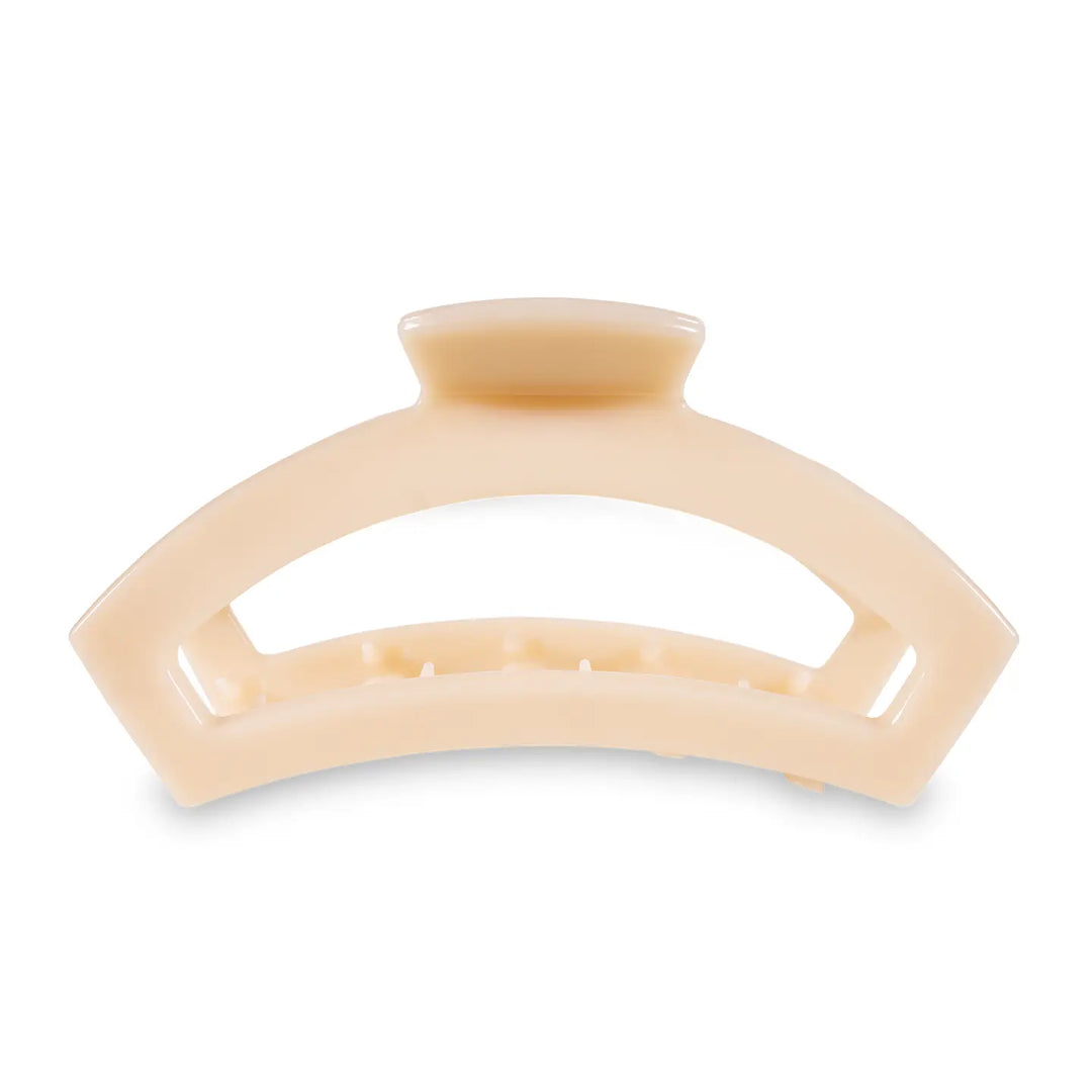 TELETIES almond beige claw hair clip neutral cream hair accessory strong grip durable minimalist clip