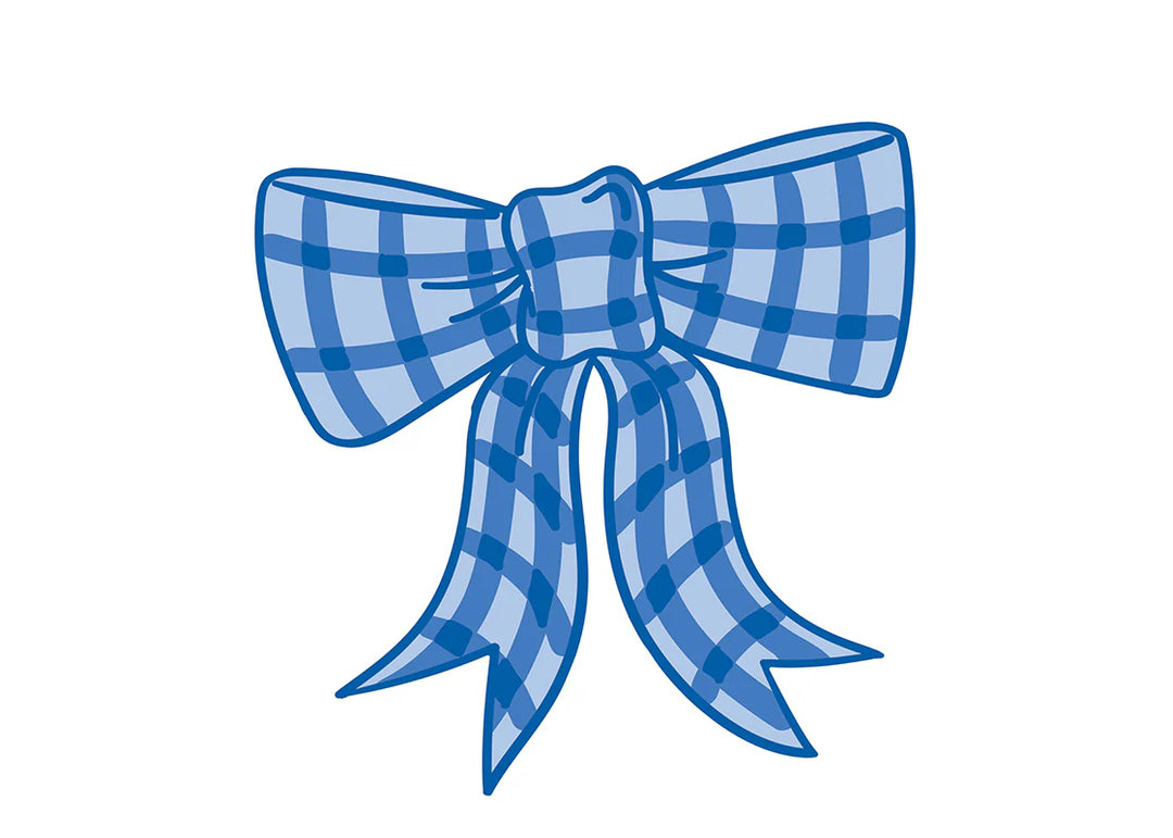 BIG BLUE GINGHAM BOW ATTACHMENT