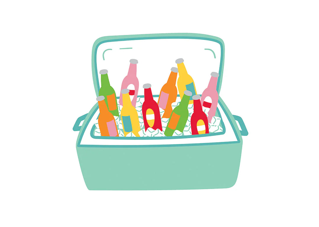 BIG COOLER WITH COLORFUL DRINK ATTACHMENT