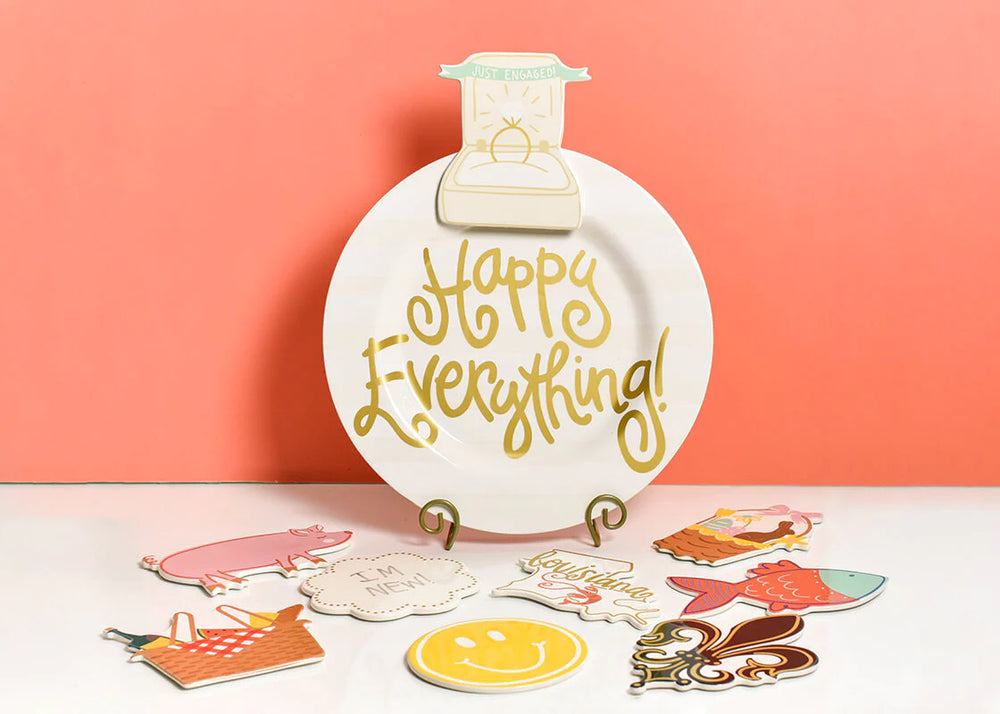 happy everything platter with ring box attachment