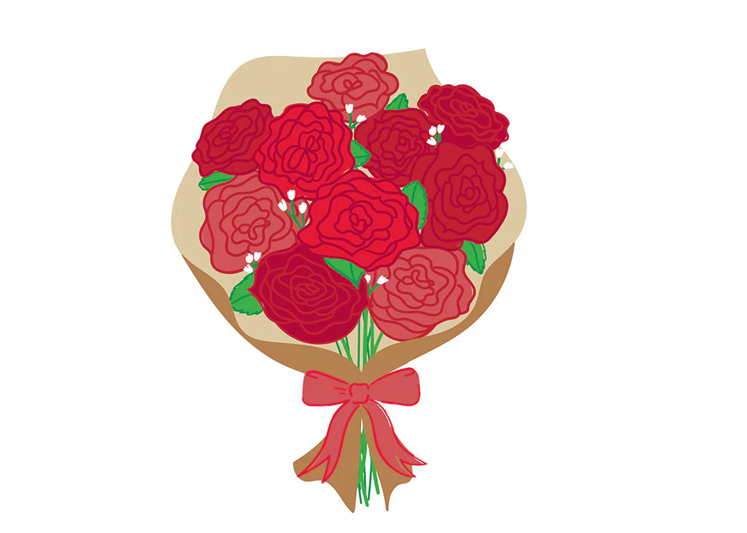 BIG RED ROSE ATTACHMENT ON WHITE BACKGROUND