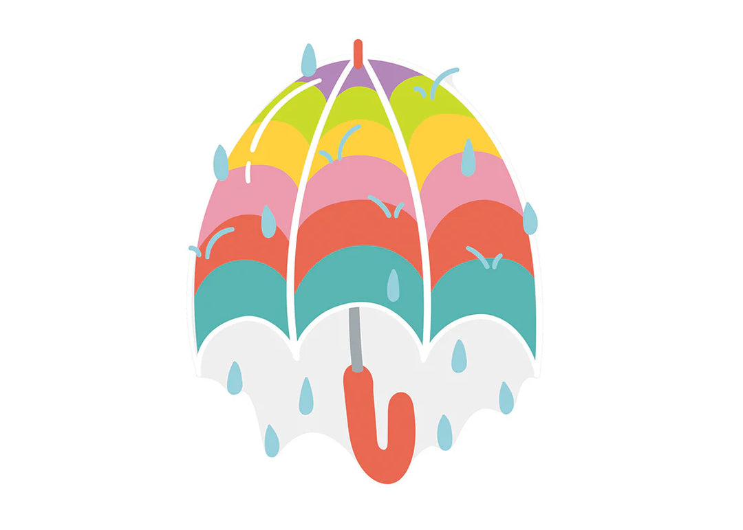 COLORFUL BIG UMBRELLA WITH RAIN DROPS