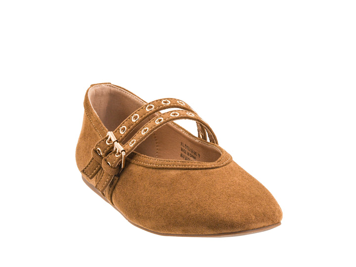 CAMEL SUEDE ALL EYES ON ME FLATS