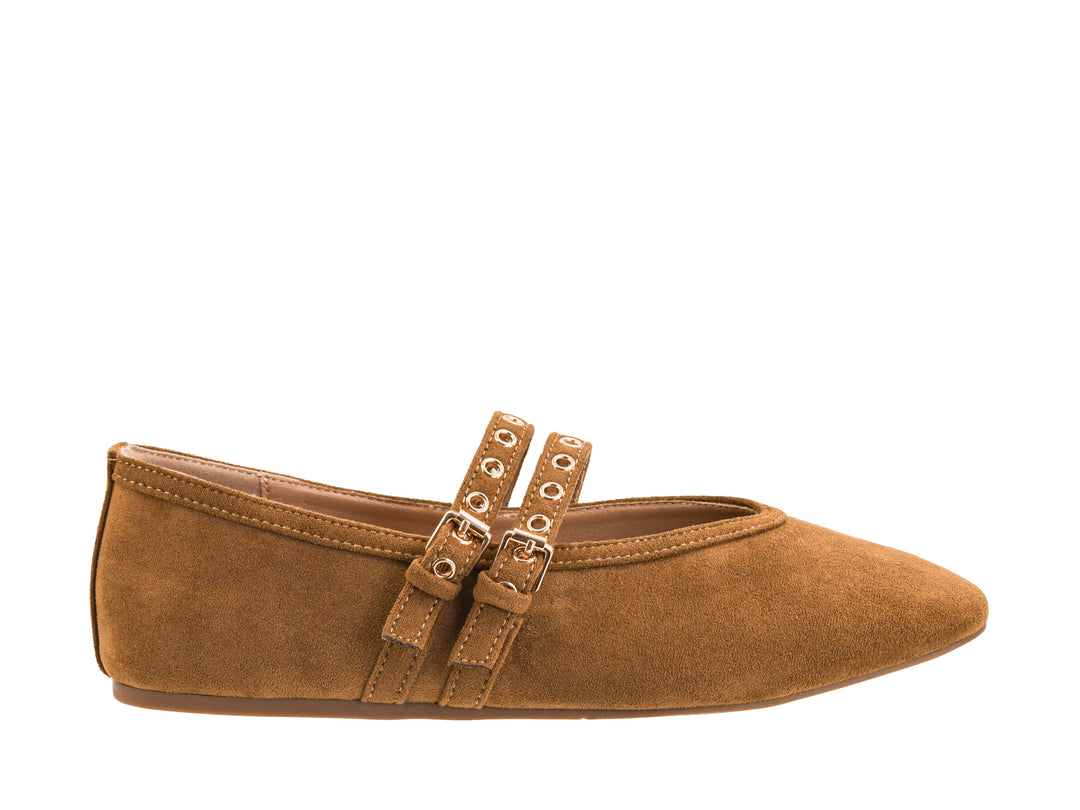 CAMEL SUEDE ALL EYES ON ME FLATS