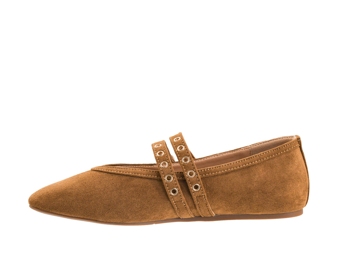 CAMEL SUEDE ALL EYES ON ME FLATS