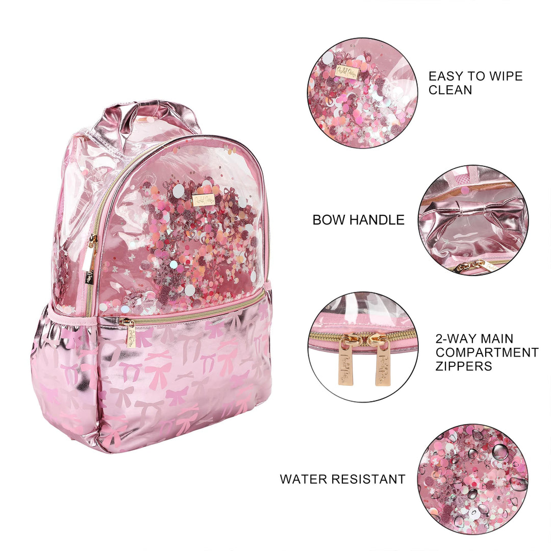 PINK BOWS & CONFETTI BACKPACK