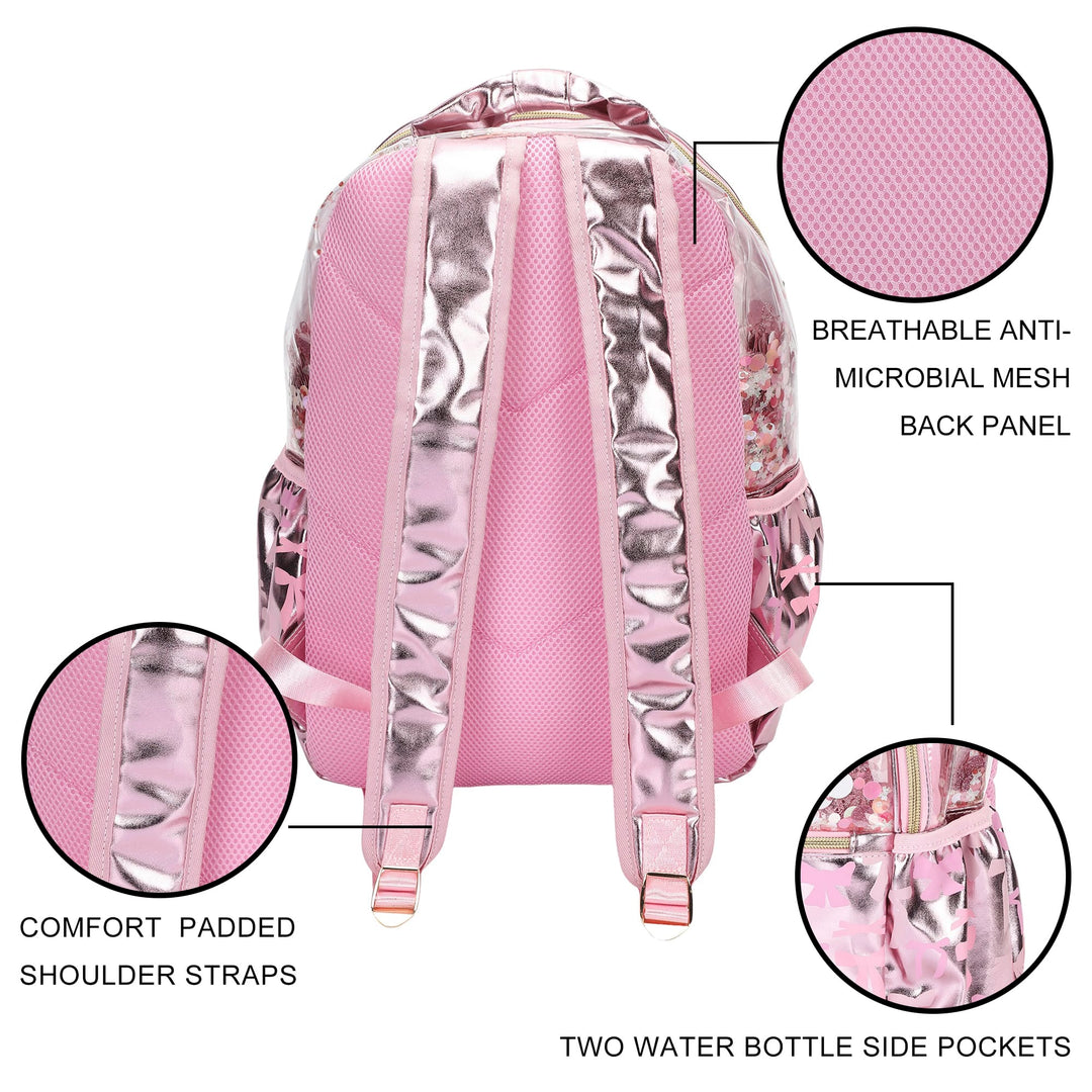 PINK BOWS & CONFETTI BACKPACK