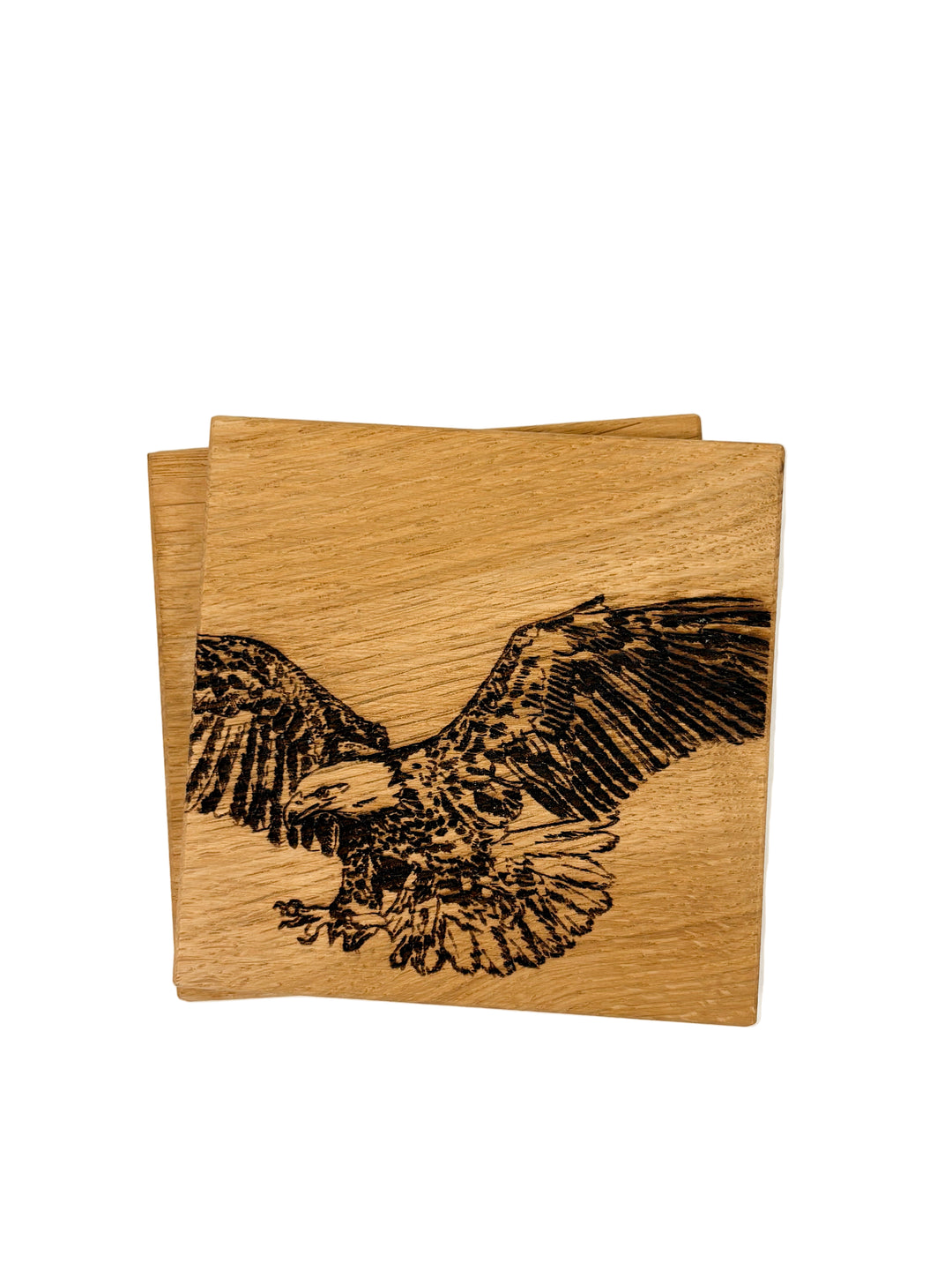 Eagle Oak Coaster Set – Etched Wooden Coasters with Georgia Southern Eagle Design | Walker Boutique