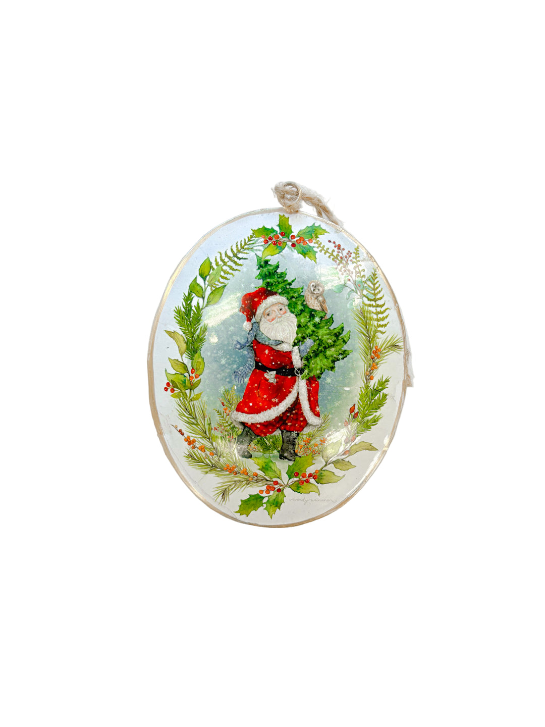 Vintage Santa Scene Ornament – Classic Christmas Ornament | Walker Boutique