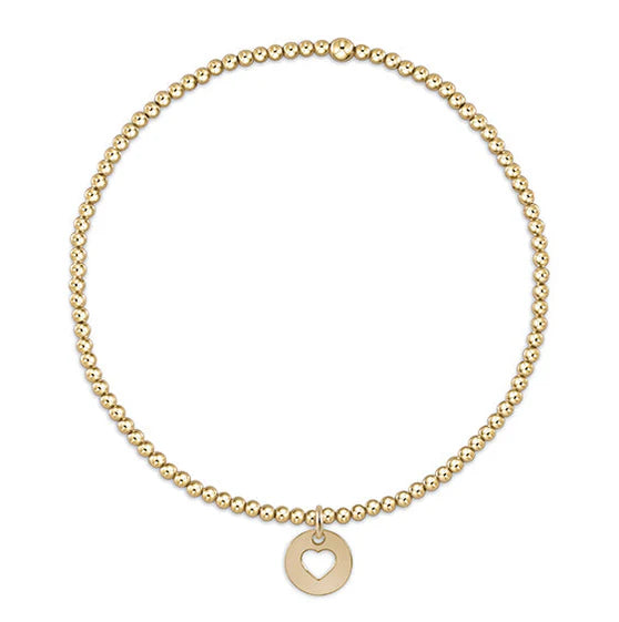 Classic Gold 2mm Bracelet - Love Small Gold Disc