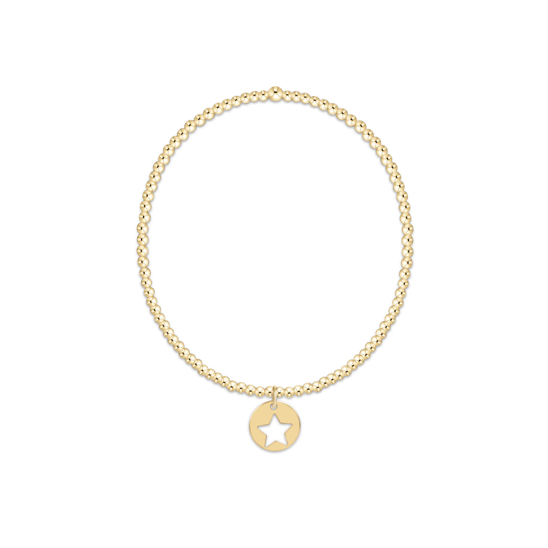 CLASSIC GOLD 2MM BRACELET - STAR SMALL GOLD DISC