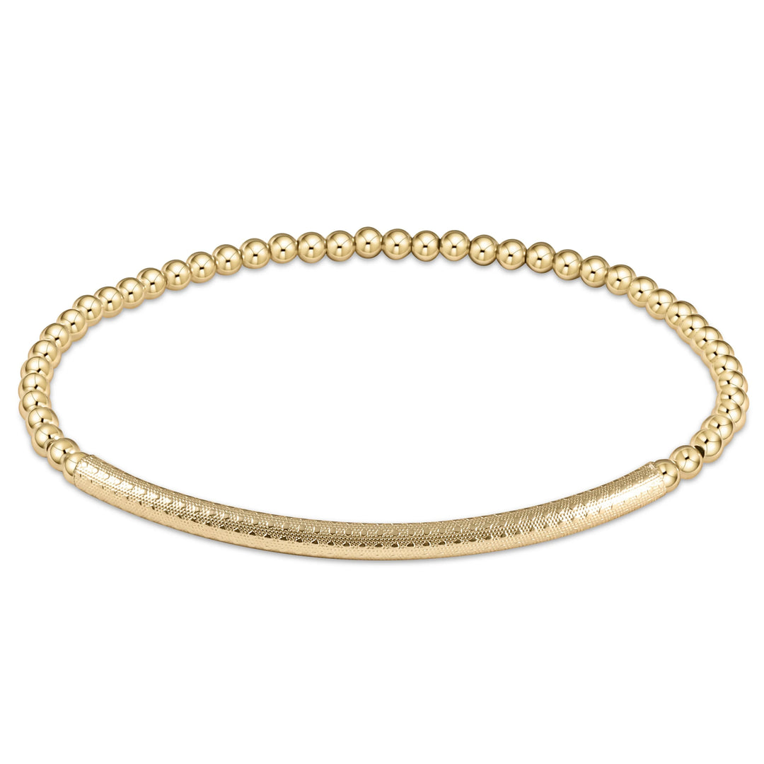 CLASSIC GOLD 3MM BEAD BRACELET - BLISS BAR TEXTURED