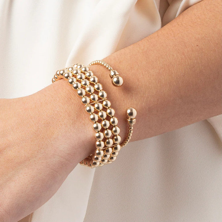 CLASSIC GOLD 3MM BEAD CUFF - GOLD