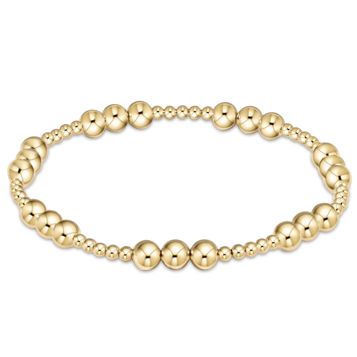 CLASSIC JOY PATTERN 5MM BEAD BRACELET - GOLD