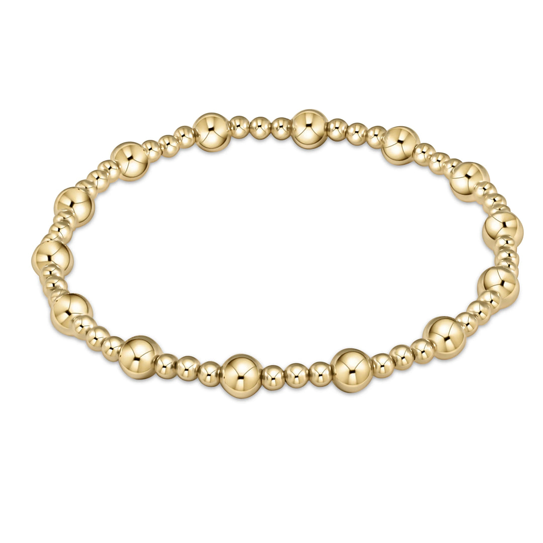 CLASSIC SINCERITY PATTERN 5MM BEAD BRACELET - GOLD