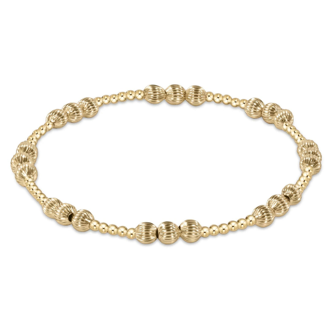 DIGNITY JOY PATTERN 4MM BEAD BRACELET - GOLD