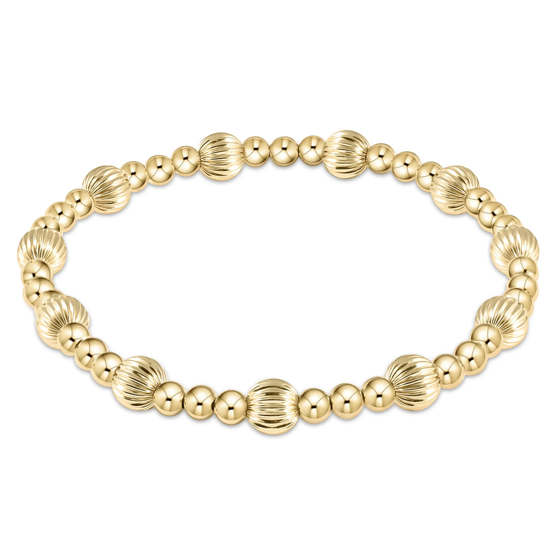 DIGNITY SINCERITY PATTERN 6MM BEAD BRACELET - GOLD