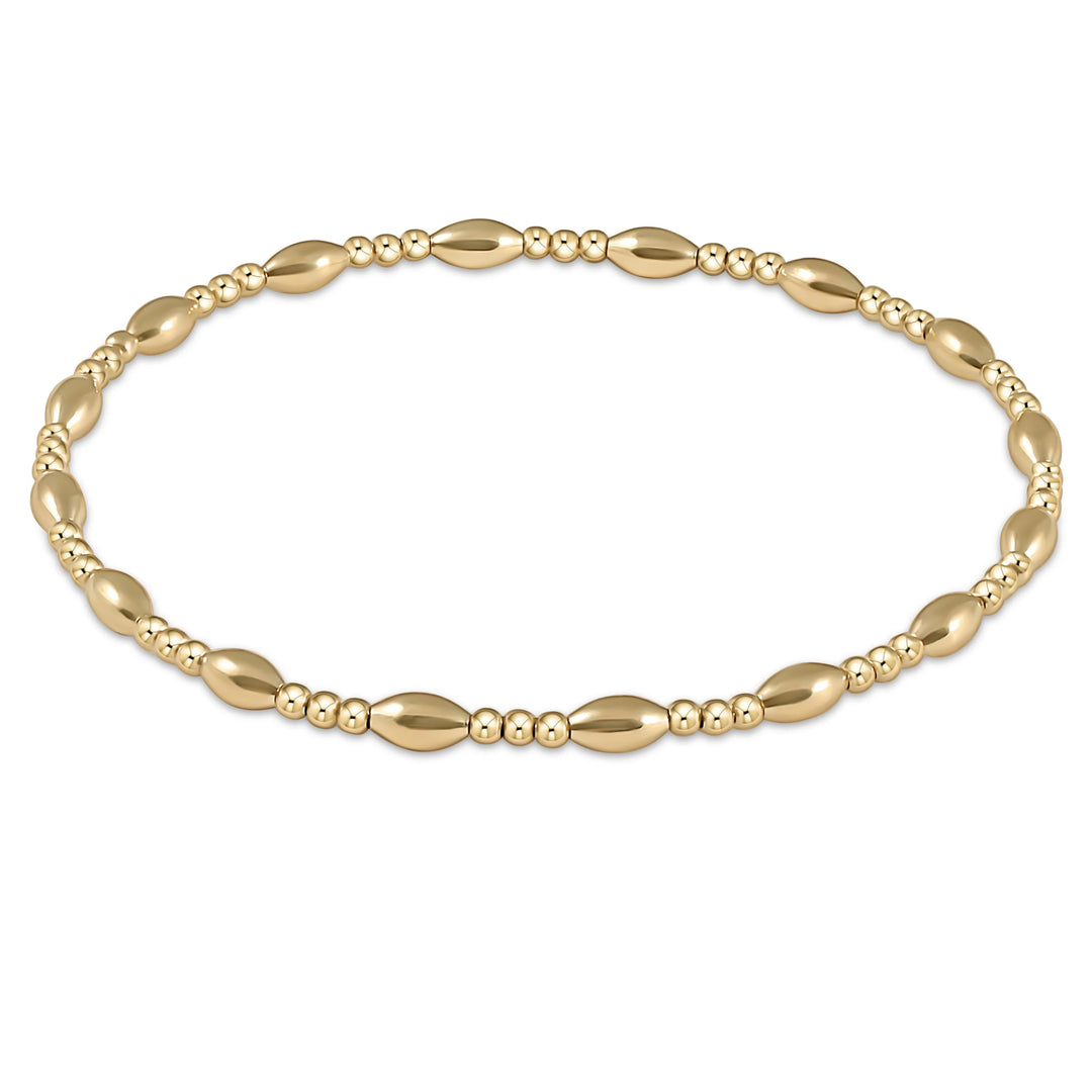 HARMONY SINCERITY PATTERN 2MM BEAD BRACELET - GOLD