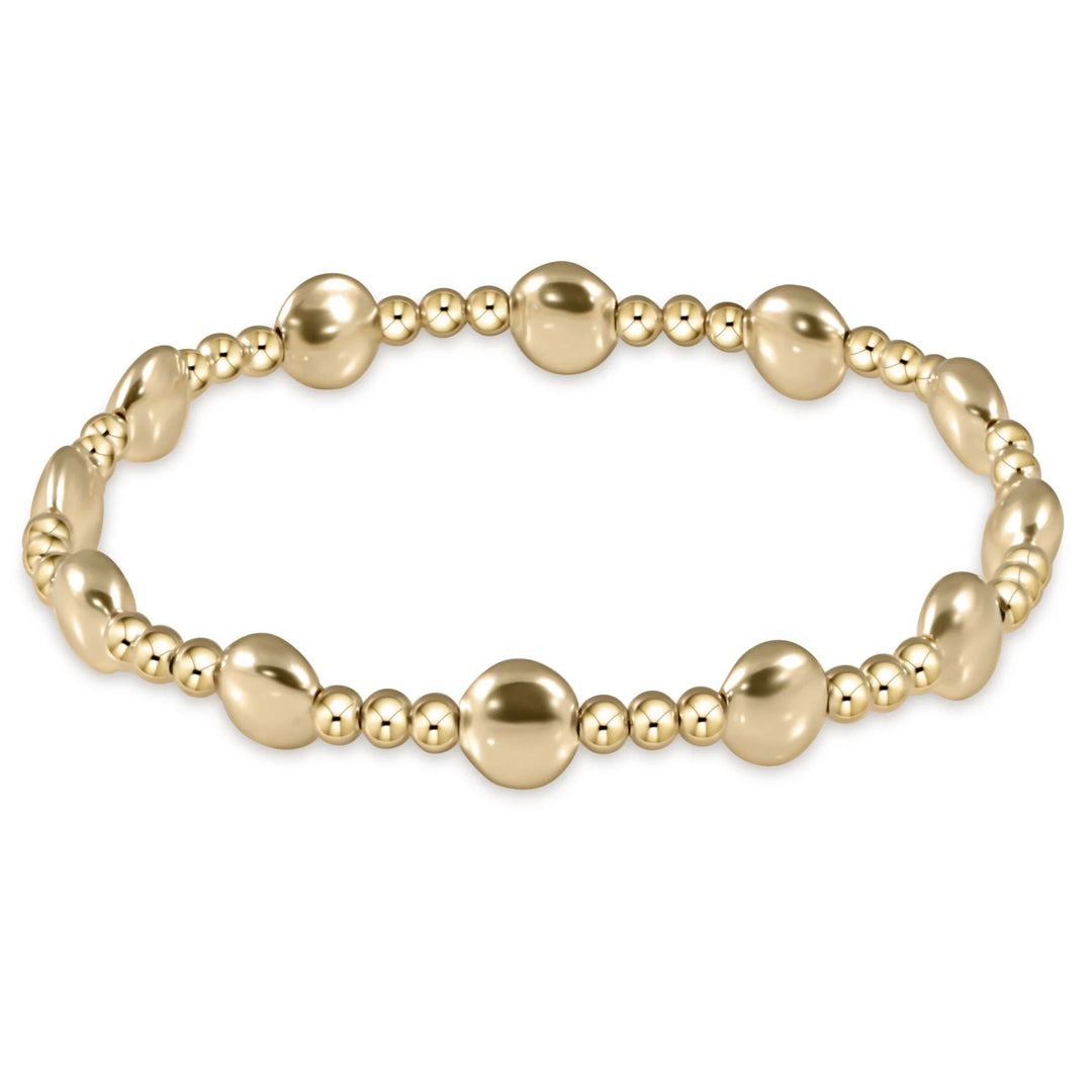 HONESTY GOLD SINCERITY PATTERN 6MM BEAD BRACELET