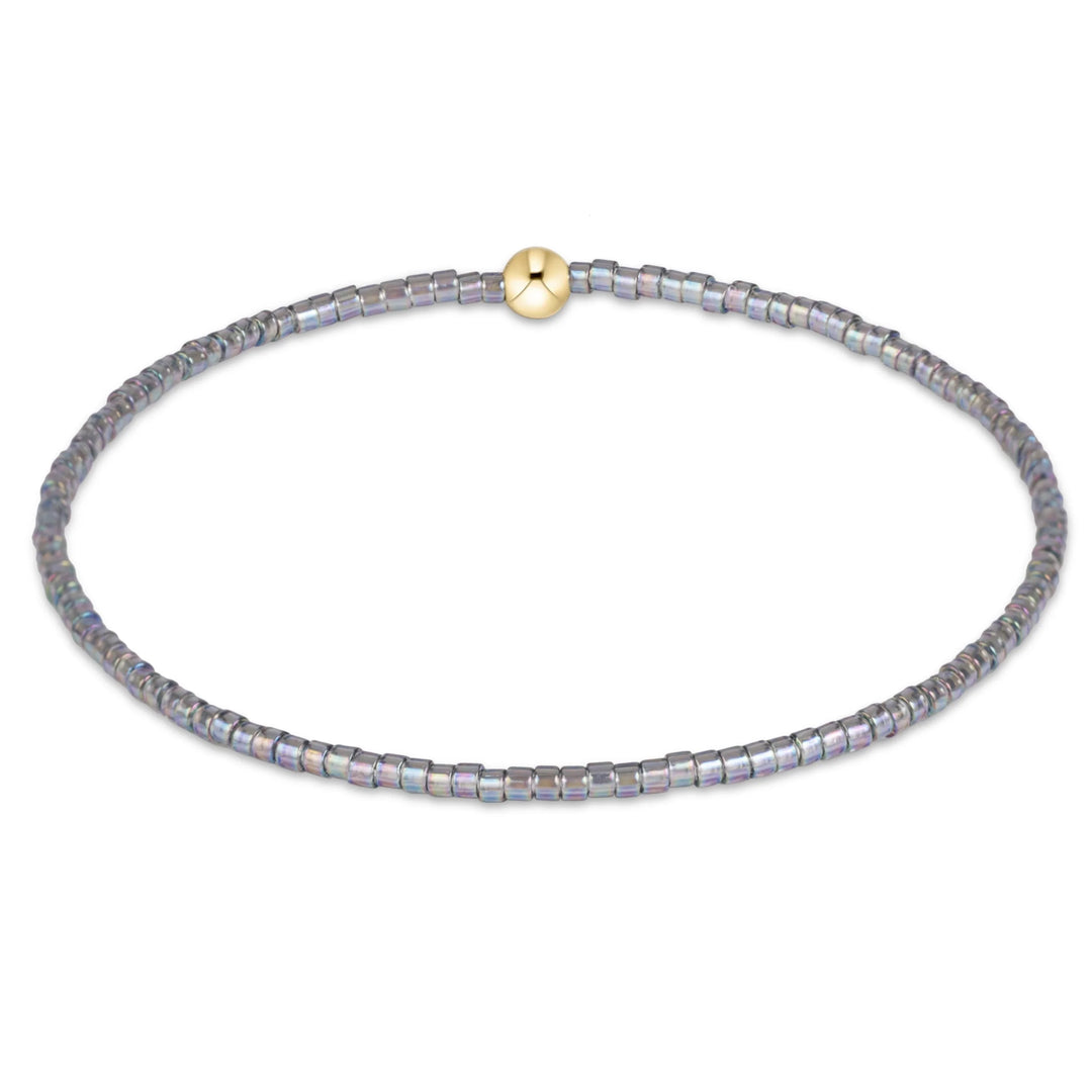 gray 2mm seed beads and a 4mm, 14kt gold-filled bead