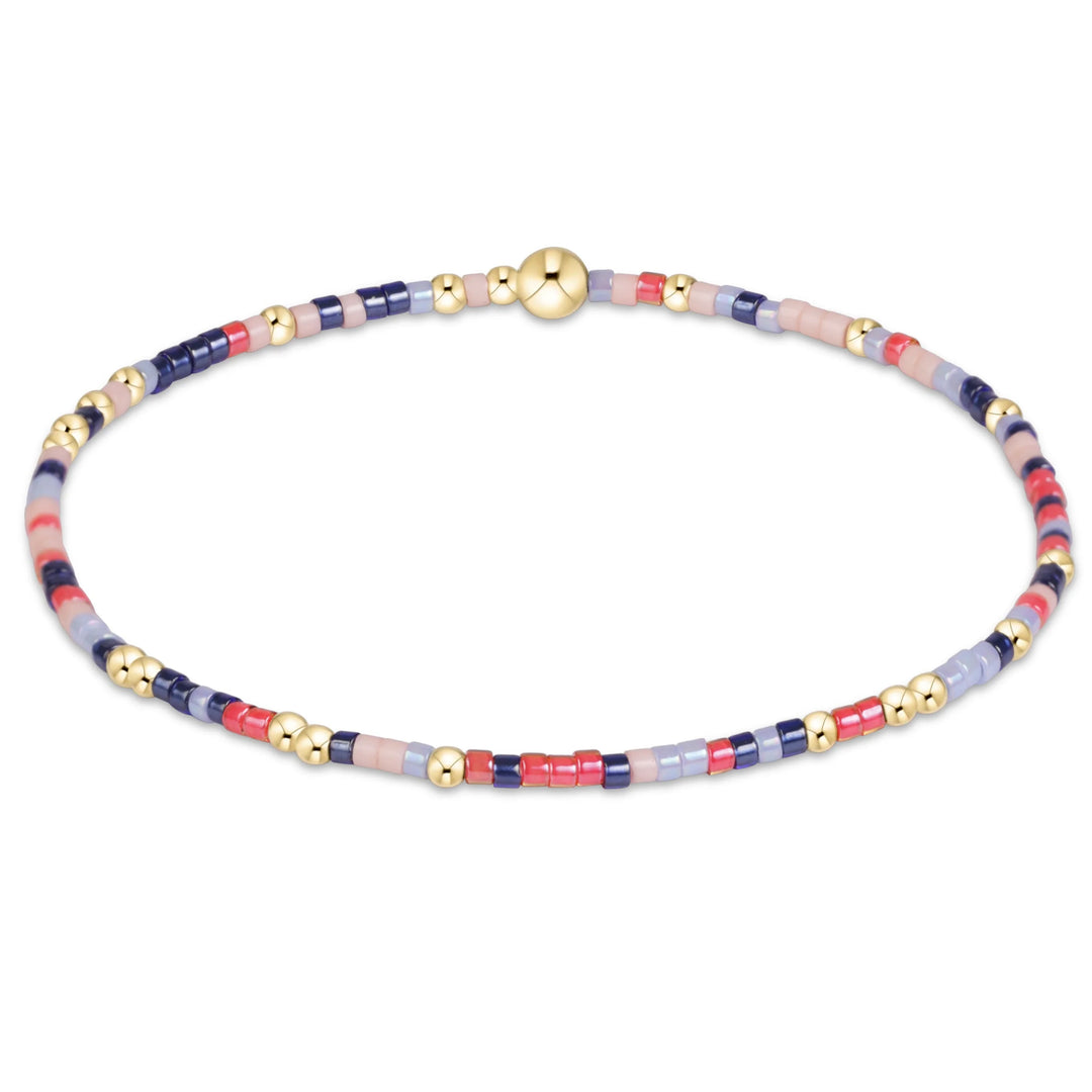 MULTI COLOR BEADED BRACELET WITH GOLD BEADS