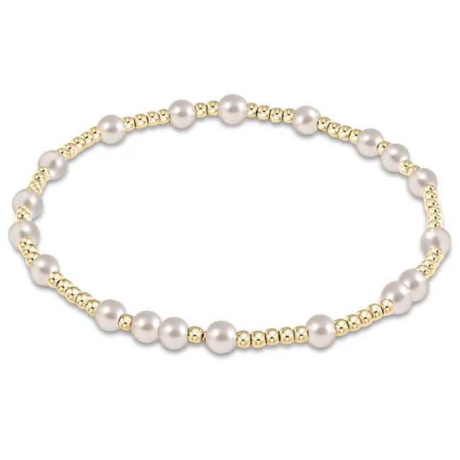 HOPE UNWRITTEN 4MM BEAD BRACELET - PEARL