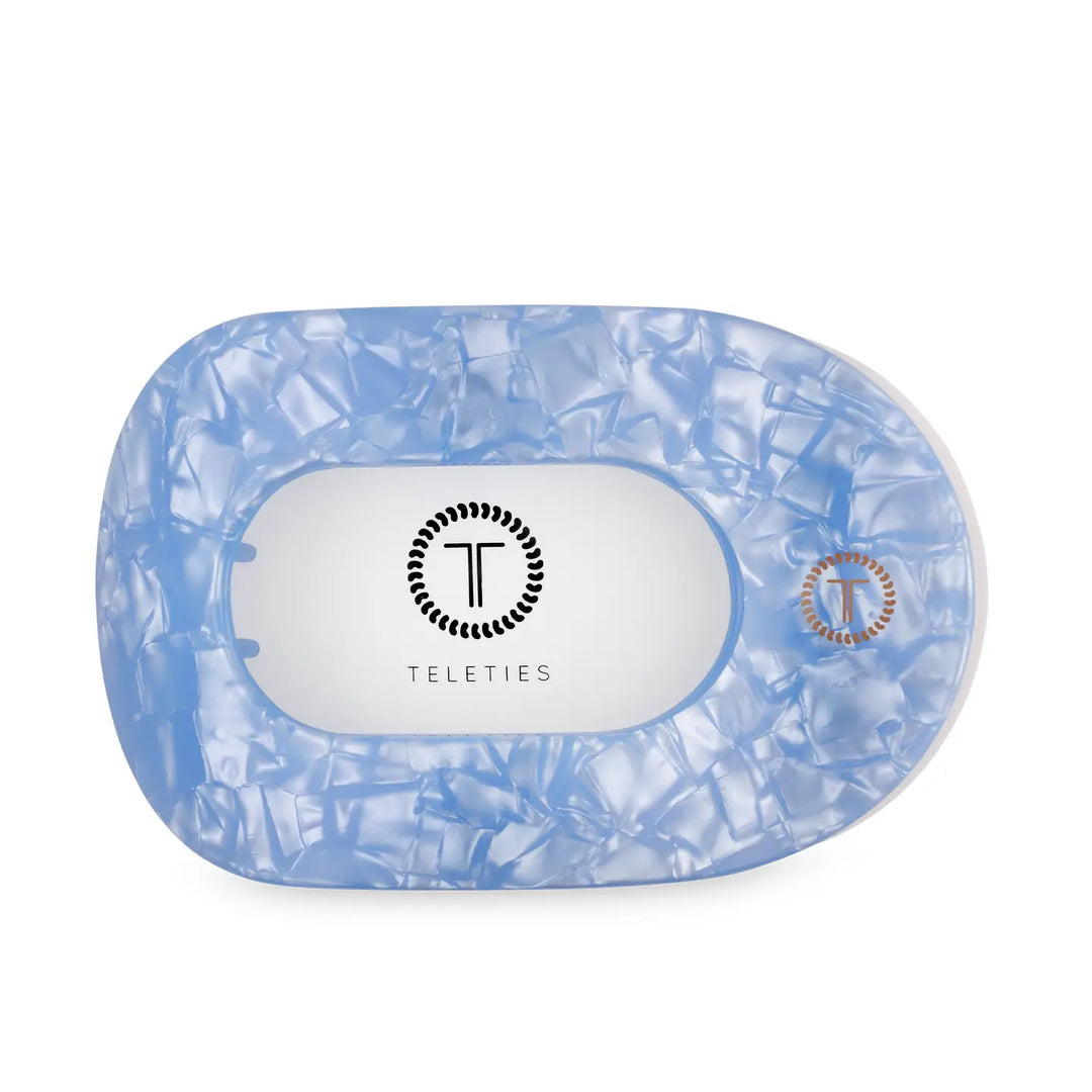 TELETIES FLAT ROUND HAIR CLIP BLUE LAGOON
