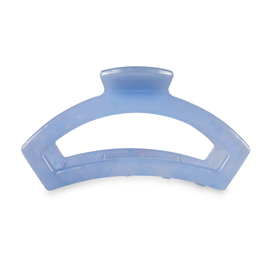 TELETIES blue lagoon open claw hair clip translucent light blue hair accessory strong grip durable clip